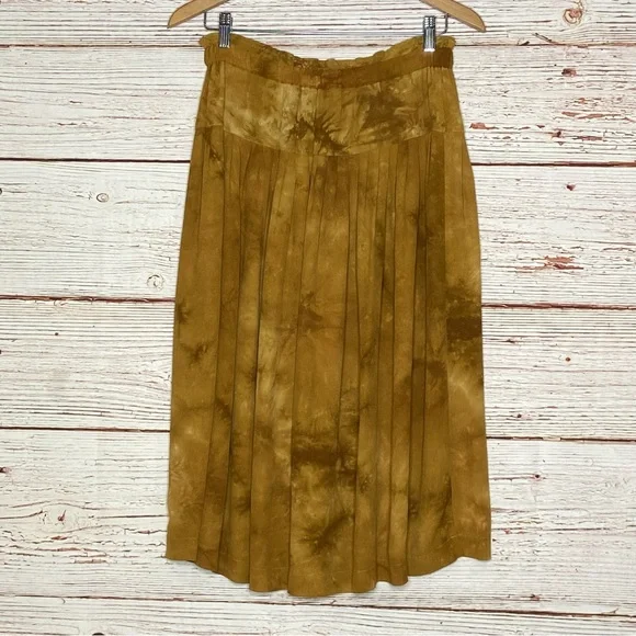 Madewell Tie Front Paperbag Midi Skirt in Egyptian Gold Tie Dye Sz S - Picture 8 of 13